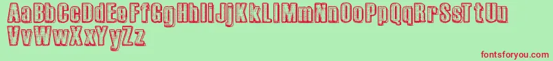 RvdPrintplate Font – Red Fonts on Green Background