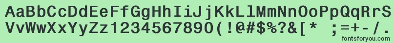 Шрифт Monospace821Bold – чёрные шрифты на зелёном фоне