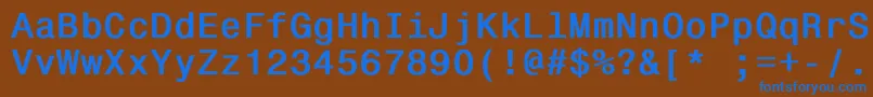 Więcej informacji o czcionce Monospace821Bold Czcionka Monospace821Bold – niebieskie czcionki na brązowym tle