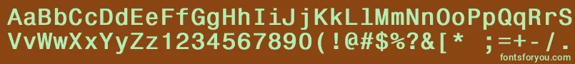 Czcionka Monospace821Bold – zielone czcionki na brązowym tle