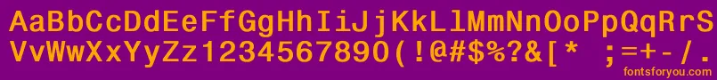 Więcej informacji o czcionce Monospace821Bold Czcionka Monospace821Bold – pomarańczowe czcionki na fioletowym tle