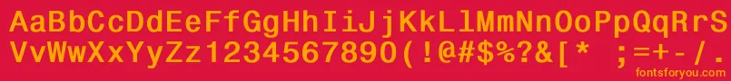 フォントMonospace821Bold – 赤い背景にオレンジの文字