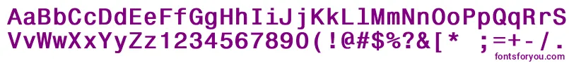 Monospace821Bold-fontti – violetit fontit valkoisella taustalla