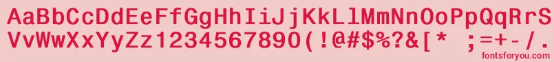 Monospace821Bold Font – Red Fonts on Pink Background
