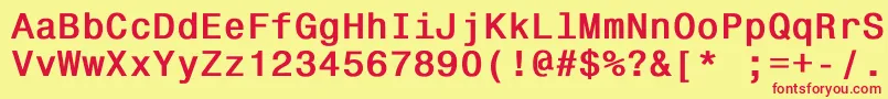 Monospace821Bold Font – Red Fonts on Yellow Background