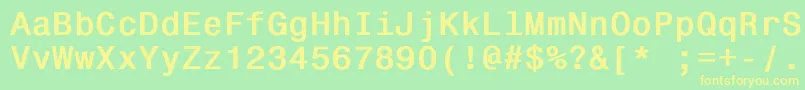 Fonte Monospace821Bold – fontes amarelas em um fundo verde
