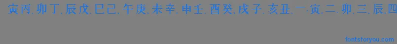 ChineseGeneric1Regular Font – Blue Fonts on Gray Background