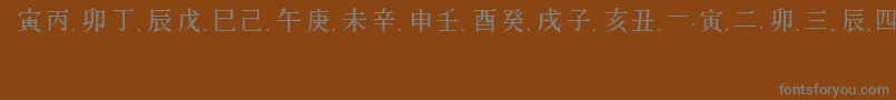 Czcionka ChineseGeneric1Regular – szare czcionki na brązowym tle