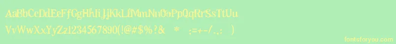 フォントOktoberfest – 黄色の文字が緑の背景にあります