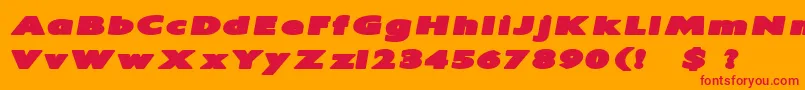 IrtuskBoldItalic Font – Red Fonts on Orange Background