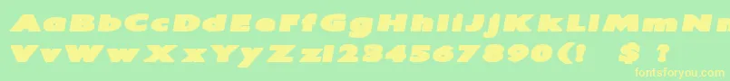 IrtuskBoldItalic Font – Yellow Fonts on Green Background