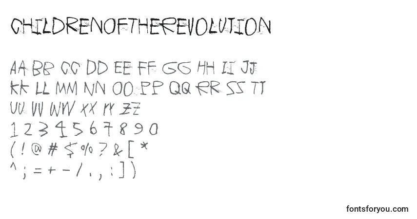Fuente ChildrenOfTheRevolution - alfabeto, números, caracteres especiales
