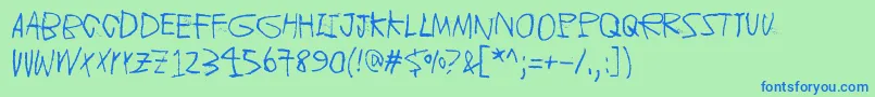 ChildrenOfTheRevolution Font – Blue Fonts on Green Background