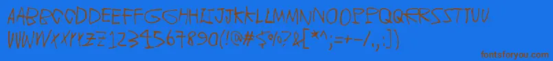 ChildrenOfTheRevolution Font – Brown Fonts on Blue Background