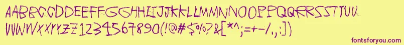 ChildrenOfTheRevolution Font – Purple Fonts on Yellow Background