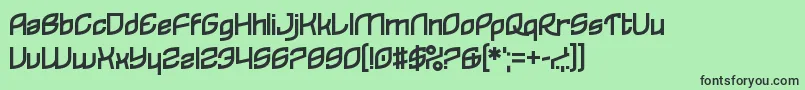 フォントReflecques – 緑の背景に黒い文字