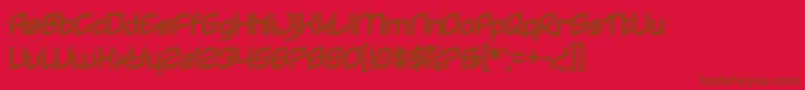 Reflecques-Schriftart – Braune Schriften auf rotem Hintergrund