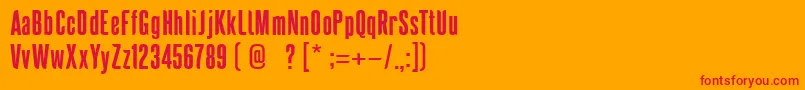 フォントSaridonaPersonalUse – オレンジの背景に赤い文字