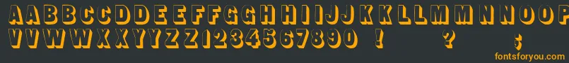 Sansserifshaded Font – Orange Fonts on Black Background