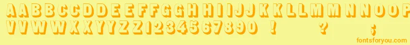 Sansserifshaded Font – Orange Fonts on Yellow Background