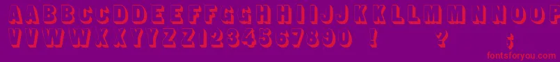 Sansserifshaded-Schriftart – Rote Schriften auf violettem Hintergrund