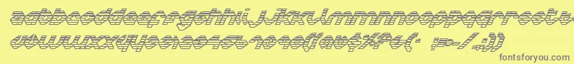 フォントCharlieiog – 黄色の背景に灰色の文字
