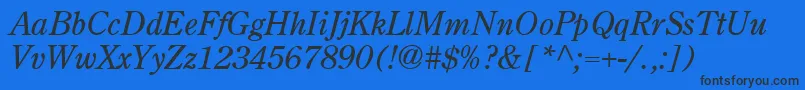 BackroadModernItalic Font – Black Fonts on Blue Background