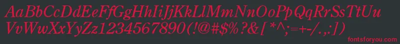 BackroadModernItalic Font – Red Fonts on Black Background