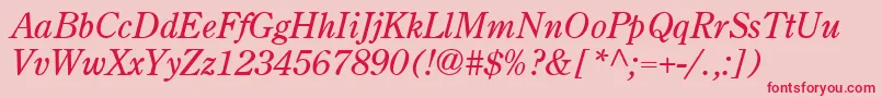 BackroadModernItalic Font – Red Fonts on Pink Background