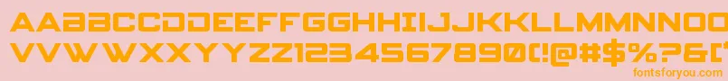 Spyagencyv3-Schriftart – Orangefarbene Schriften auf rosa Hintergrund