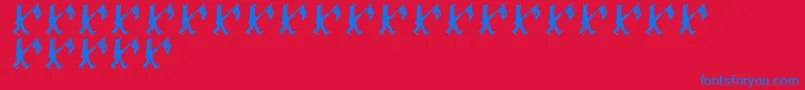 フォントLmsParade – 赤い背景に青い文字