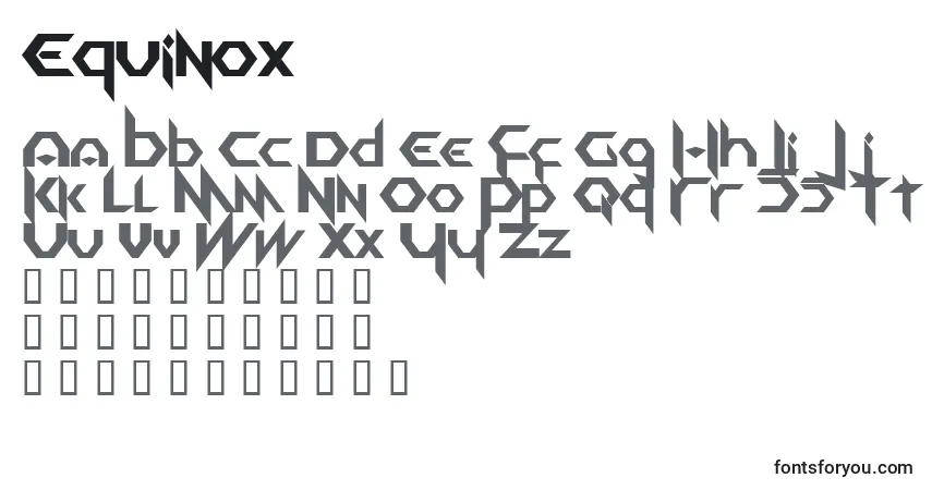 A fonte Equinox – alfabeto, números, caracteres especiais