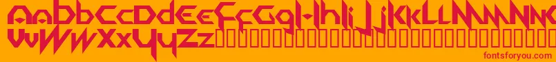 Equinox Font – Red Fonts on Orange Background
