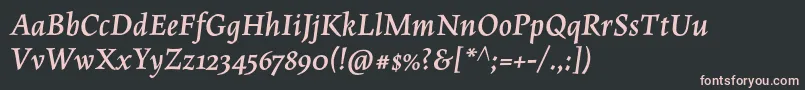 MaiolaproBolditalic Font – Pink Fonts on Black Background