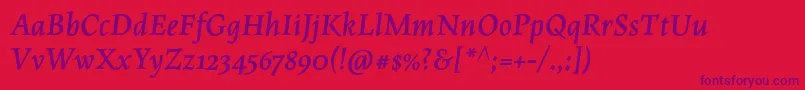 MaiolaproBolditalic Font – Purple Fonts on Red Background