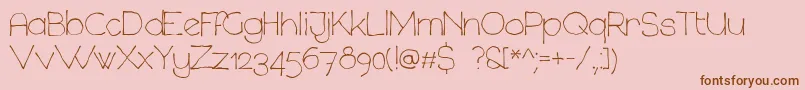 Fonte ChavenirRegular – fontes marrons em um fundo rosa