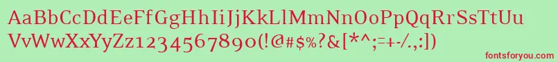 PfexecutiveRegular Font – Red Fonts on Green Background