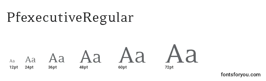 Размеры шрифта PfexecutiveRegular