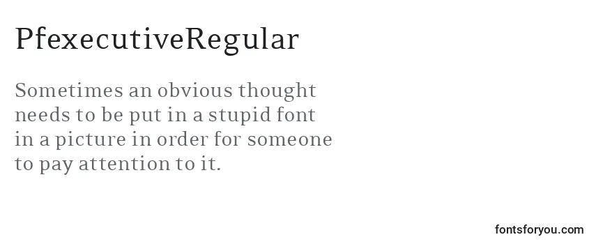 Review of the PfexecutiveRegular Font