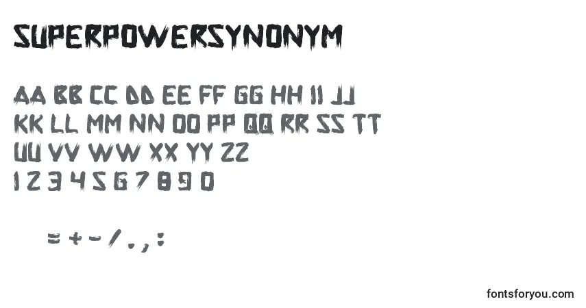 SuperpowerSynonym-fontti – aakkoset, numerot, erikoismerkit