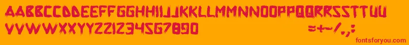 SuperpowerSynonym Font – Red Fonts on Orange Background