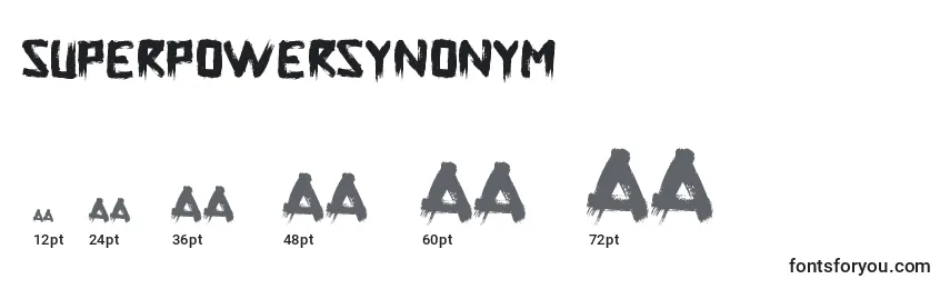 SuperpowerSynonym Font Sizes