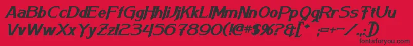 ArnesonBoldItalic Font – Black Fonts on Red Background