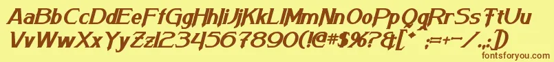 ArnesonBoldItalic Font – Brown Fonts on Yellow Background