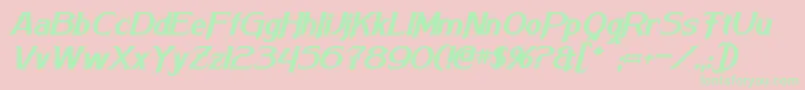 ArnesonBoldItalic-Schriftart – Grüne Schriften auf rosa Hintergrund
