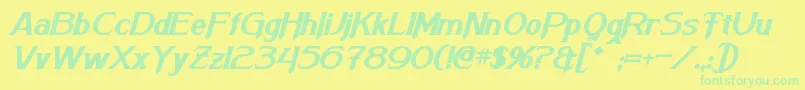 ArnesonBoldItalic Font – Green Fonts on Yellow Background