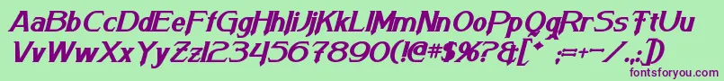 ArnesonBoldItalic Font – Purple Fonts on Green Background