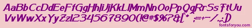 ArnesonBoldItalic Font – Purple Fonts on Pink Background