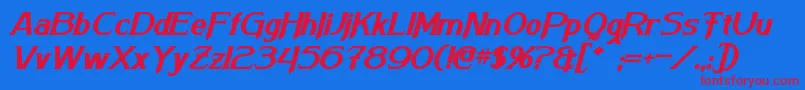 ArnesonBoldItalic Font – Red Fonts on Blue Background