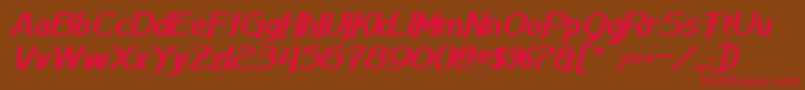ArnesonBoldItalic Font – Red Fonts on Brown Background